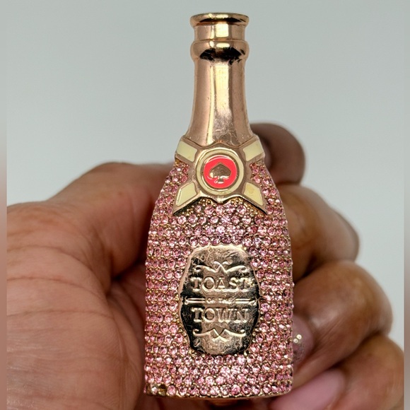 Kate Spade Champagne Bottle Bracelet Dainty Pink Jewelry Bridal Rose Gold Bangle - Picture 10 of 17